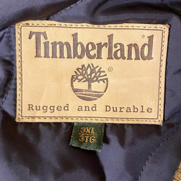 Vintage 3XL Timberland Letterman Bomber Cowhide Leather Jacket HTF Rare 2005 - Picture 5 of 11